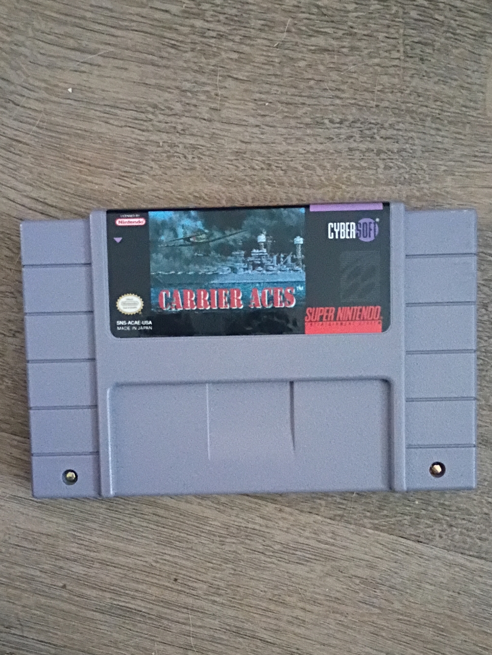 Nintendo Carrier Aces SNES Cartridge